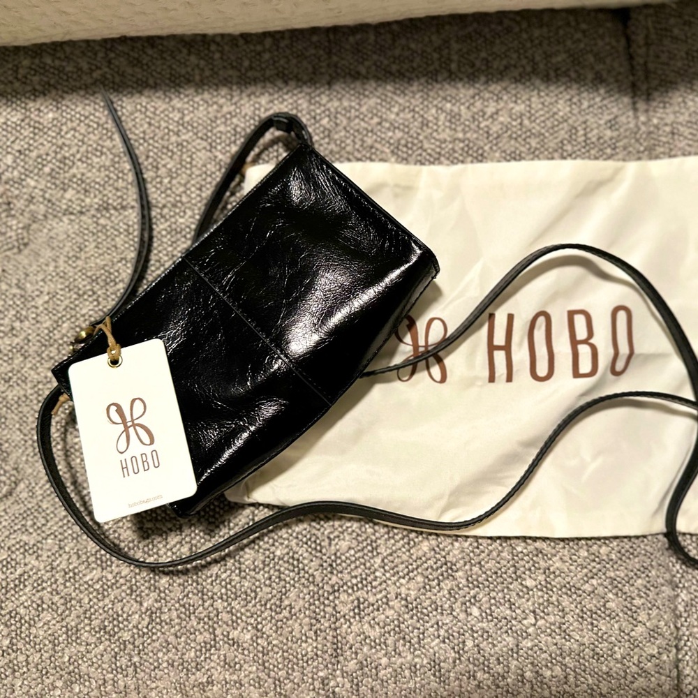 NWT HOBO leather black crossbody purse